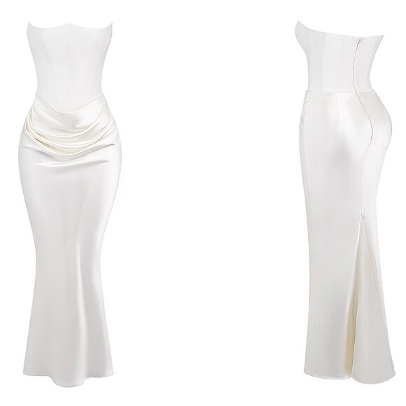 HOUSE OF CB 'Persephone' Ivory Strapless Corset Dress NWOT - Picture 5 of 10